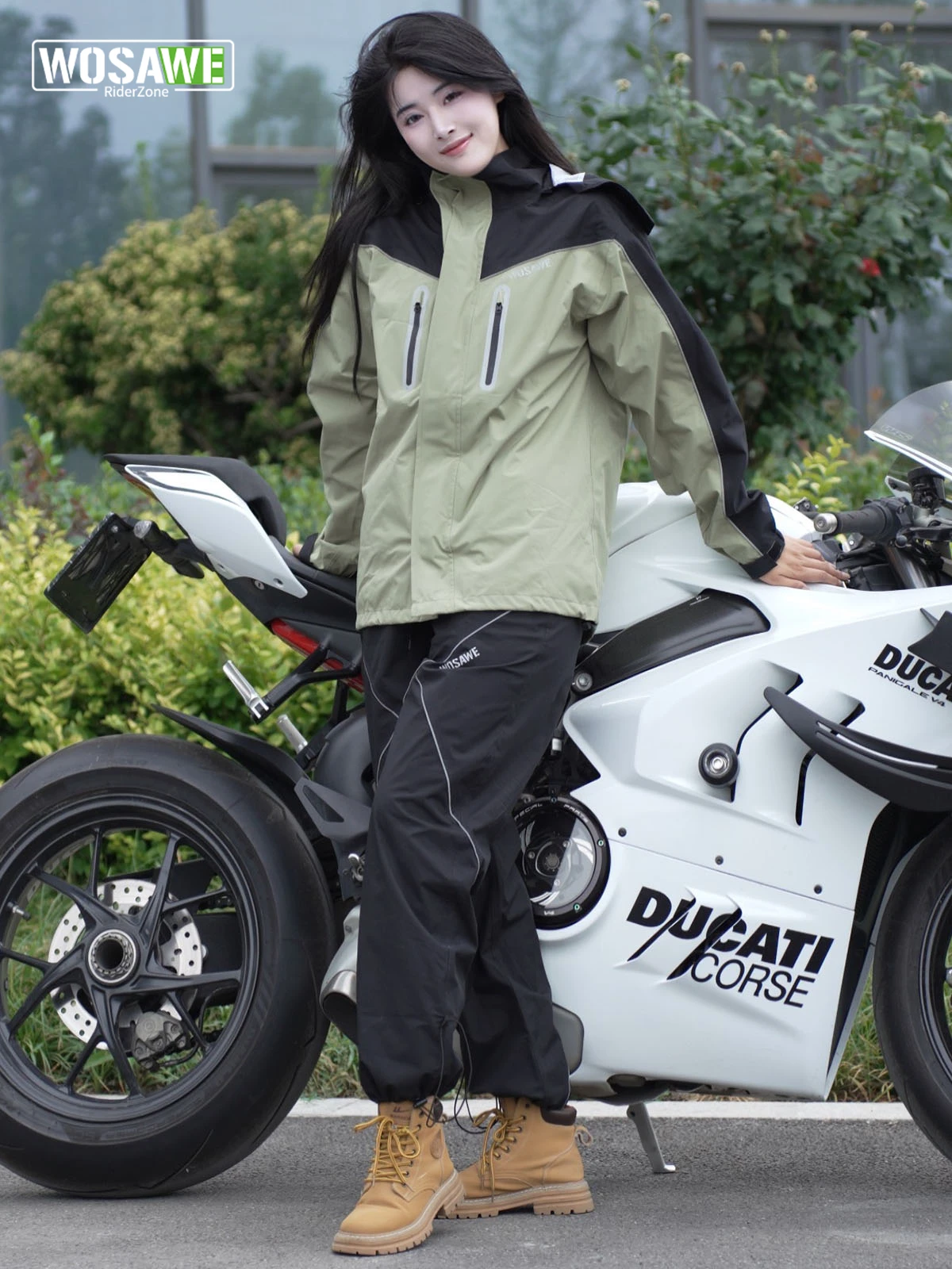 

Motorbike Waterproof Riding Suit Rainstorm Prevention Jacket Pants Camping Hiking Fishing Raincoat Moto Raincoat with Carry Bag