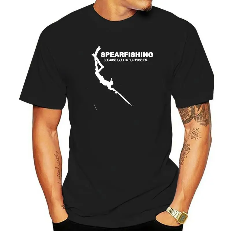 Funny Spearfishing Scuba Diver T Shirts Men Summer Cotton Harajuku Short Sleeve O Neck Streetwear Black T-shirt