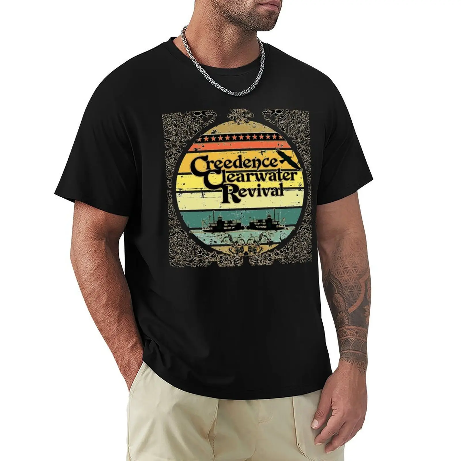 Creedence Clearwater Revival Riverboats Classic T-Shirt Street Fashion Casual Tee Shirt