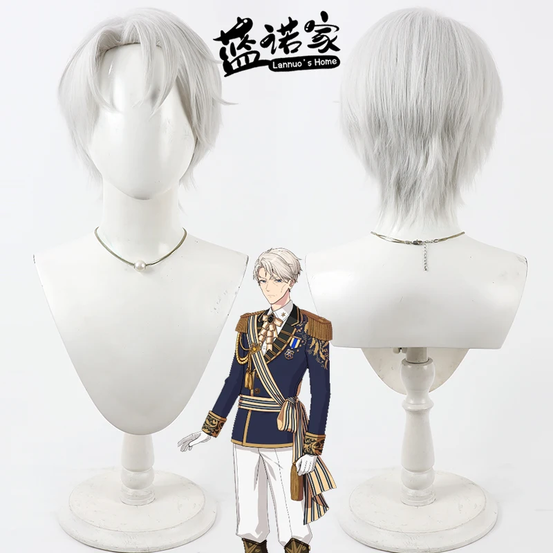 Peluca de Cosplay de Anime Promise of Wizard Vincent Cos, accesorios para fiesta de Carnaval y Halloween, pelo sintético de fibra resistente al calor + gorro de peluca