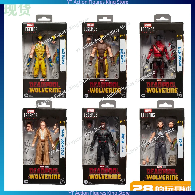 En stock Hasbro MARVEL LEGENDS Cowboy Deadpool, Wolverine X23 Blade Figura de Acción Coleccionable, Juguete, Regalo
