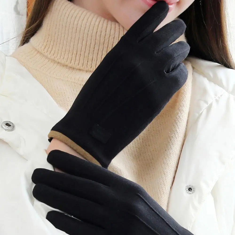 Autumn Soft Outdoors Cold Protection German Velvet Driving Cycling Gloves Women Gloves Touch Screen Gloves Warmer Mittens