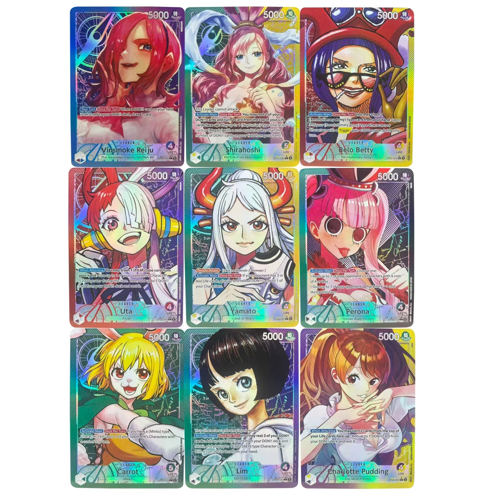 

9 шт./компл. ONE PIECE английский Uta Yamato Shirahoshi Perona OPCG флэш-карта Diy самодельная классическая коллекционная карта аниме подарочная игрушка