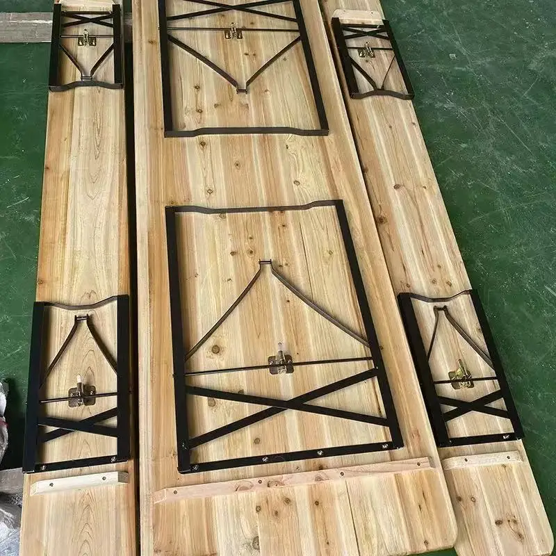 *Heavy Duty 220 Outdoor Picnic Courtyard Party Dining Folding Brewery Wooden Beer Set Table And For Event