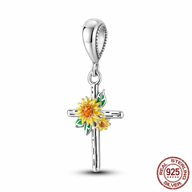 

This S925 sterling silver cross pendant and bead bracelet is an original, handcrafted piece of jewelry, perfect as a DIY gift fo