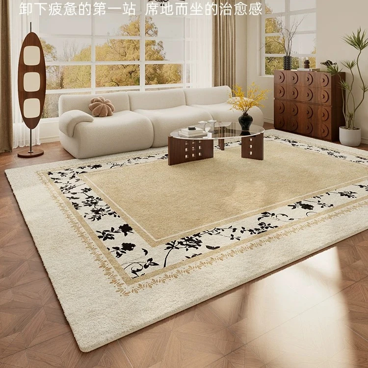 Living room carpet advanced waterproof and anti-fouling cotton cloth imitation cashmere silent non-slip sofa coffee table mat
