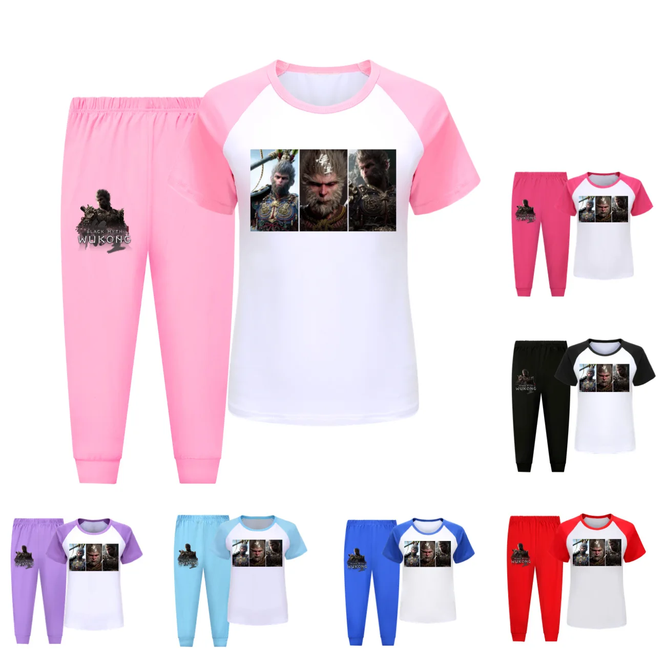 

Kids Pyjamas Set Cartoon Black Myth Wukong Game Casual Clothes For Girls Boys Pajamas Suit Sleepwear Toddler Nightwear Pants3744