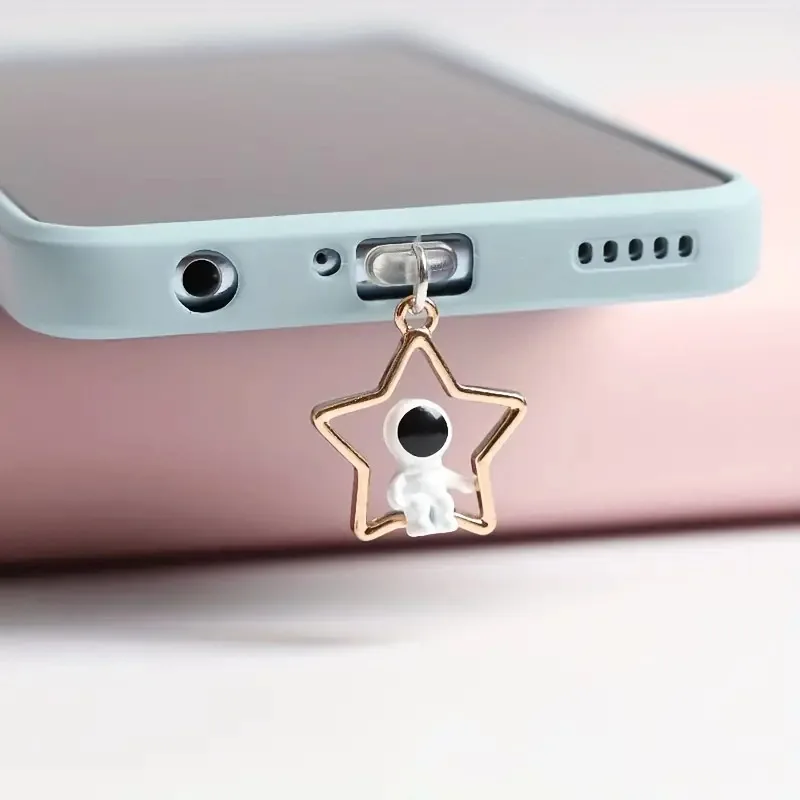 Star Moon Cross Phone Dust Plug Pendant For IPhone Accessories For Huawei Android Micro USB Decorations Type-C Port Dust Plug