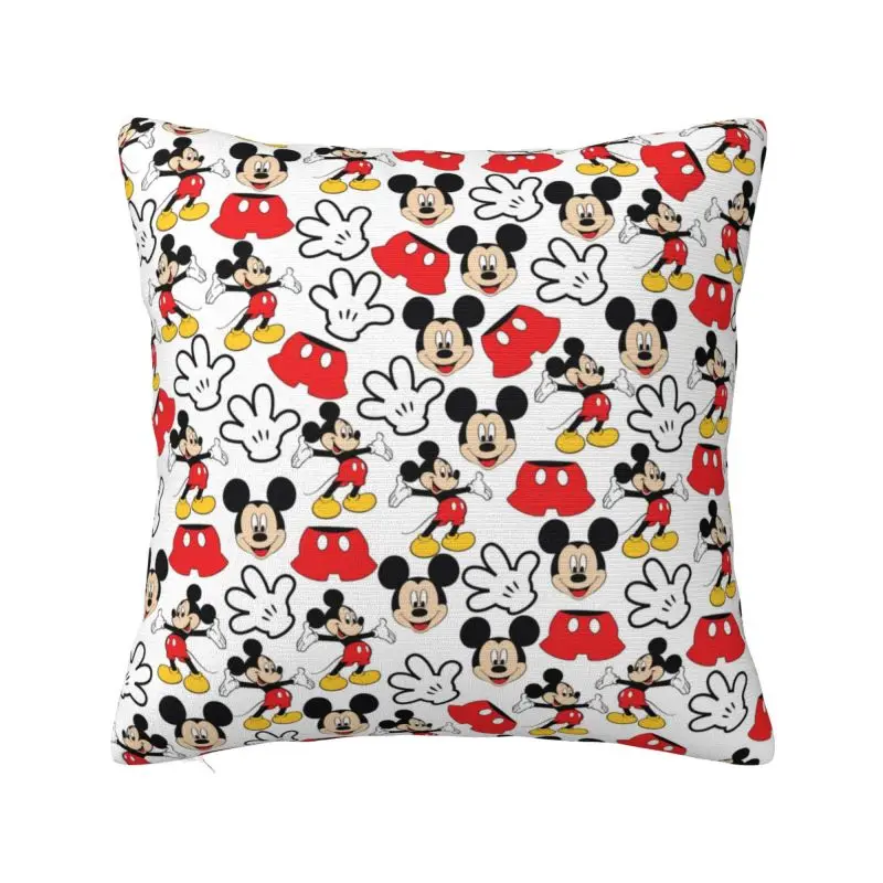 Custom Luxury Mickey Mouse Cushion Covers 40x40cm Polyester Throw Pillow Case Sofa Chair Square Pillowcase Home Decorative