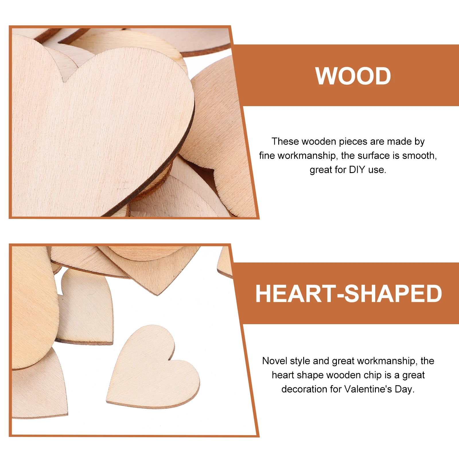 200 Uds. Adornos de corazones de madera, suministros para manualidades Diy, decoraciones en forma de corazón, adornos de madera sin terminar, regalos de San Valentín