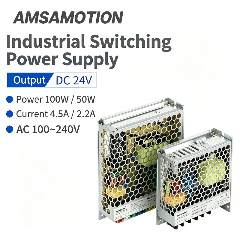 AMSAMOTION Industrial Switching Power Supply 220V To DC 24V 4.5A/2.2A Power 100W