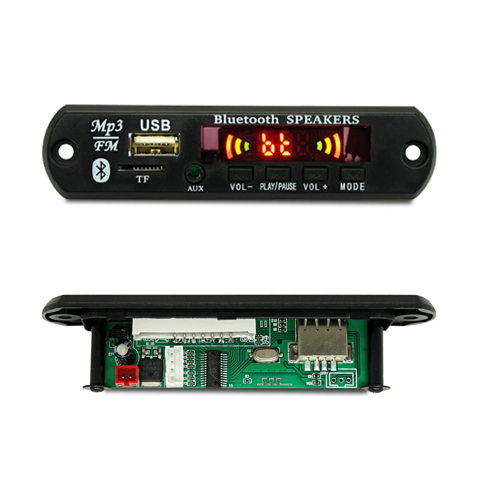 12V Wireless Bluetooth 5.0 MP3 Decoder Board Car Audio USB TF FM Radio Module Color Screen MP3 Player with Remote Control