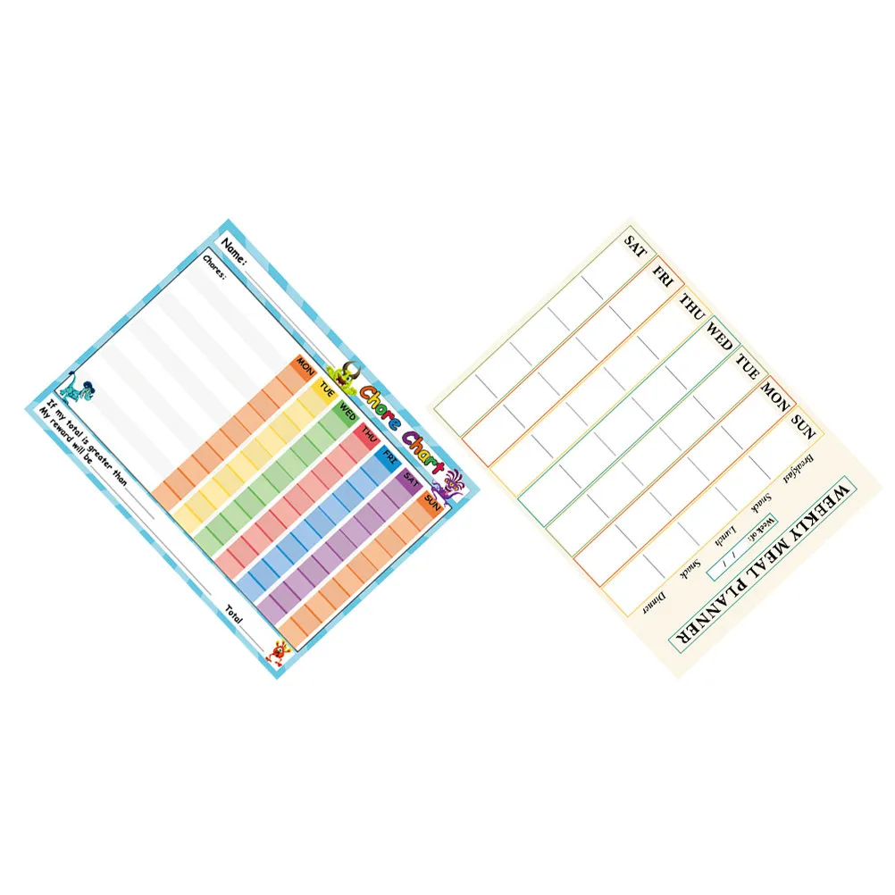 

2Pcs Self Adhesive Dry Erase Behavior Reward Chart for Classroom Home Use Reusable Waterproof PVC Whiteboard