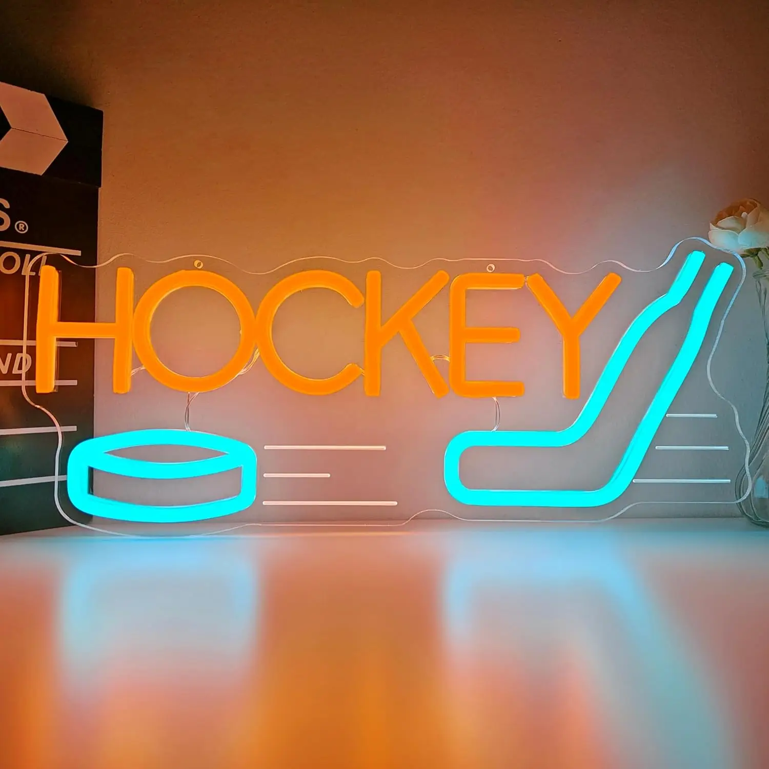 

Ice Hockey Neon Sign for Hockey Player LED Dimmable Sports Neon Light Sign for Game Room Man Cave Club Bar Home Bedroom Decor