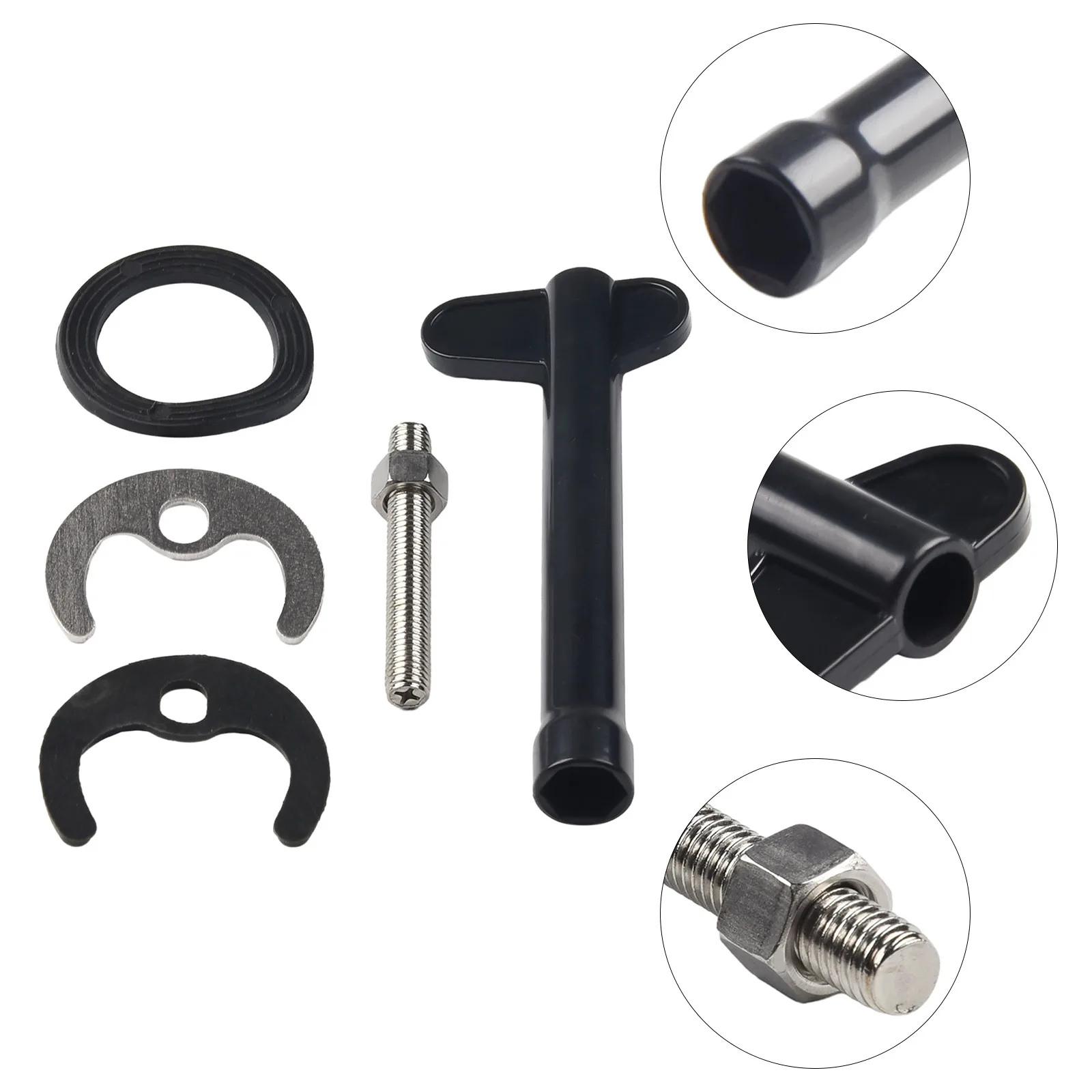 M12Tap Faucet Fixing Fitting Kit Bolt Washer Wrench Plate Set Kitchen Basin Tool 50*40*2mm Tool For Repairing Faucets