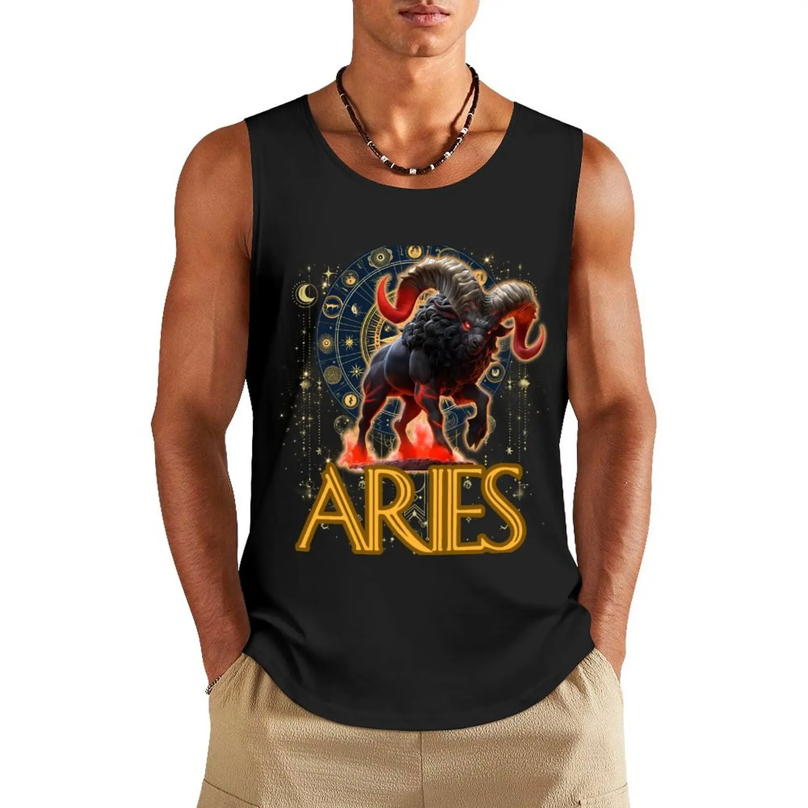 

Celestials II - Aries Tank Top Sleeveless men clothing men sleeveless gym shirt man fitness Men's summer t-shirt