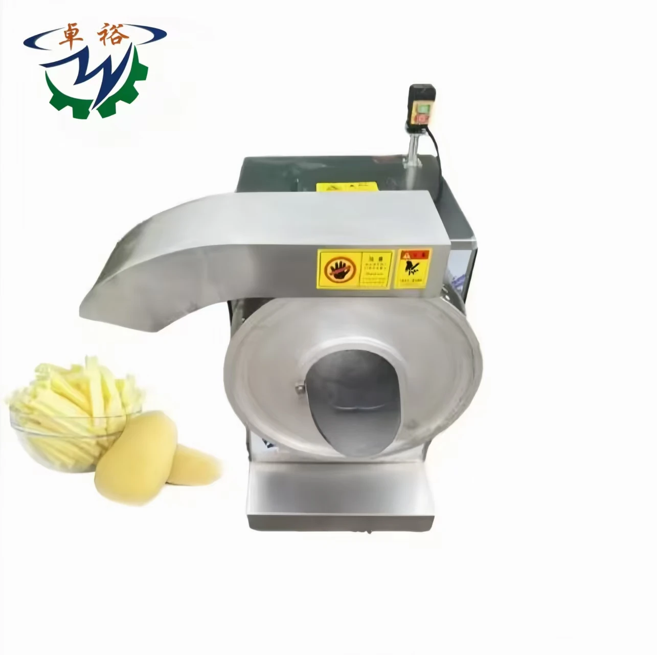 Electric Commercial Industrial Cassava Crisps & French Fries Cutting/Slicing Machine High Efficiency Motor 304 Stainless Steel