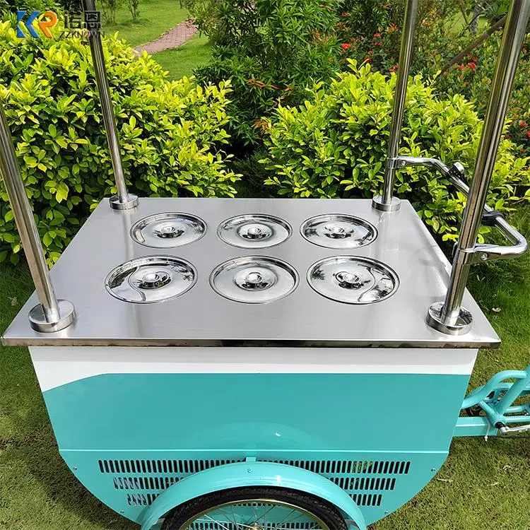 냉동고가 있는 야외 아이스크림 자전거, 이동식 푸드 트럭 푸드 카트, 팝시클 아이스크림 카트, 새로운 디자인