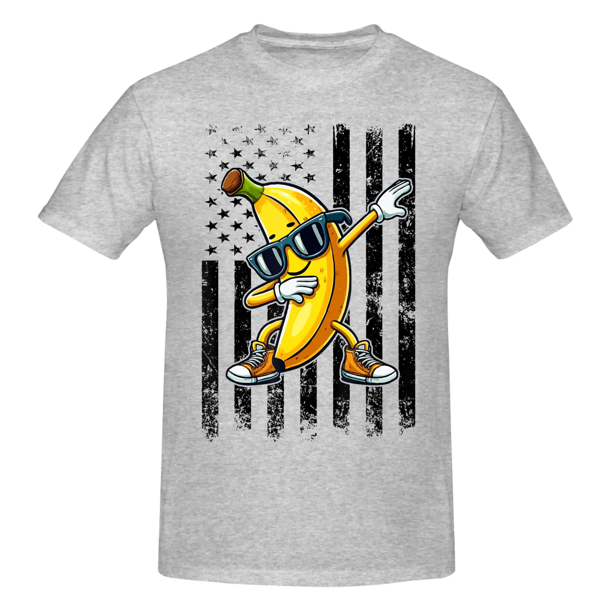 1 Piece Flag Banana Novelty 100% Cotton T-Shirt Banana Dabbing Tops Tees For Men
