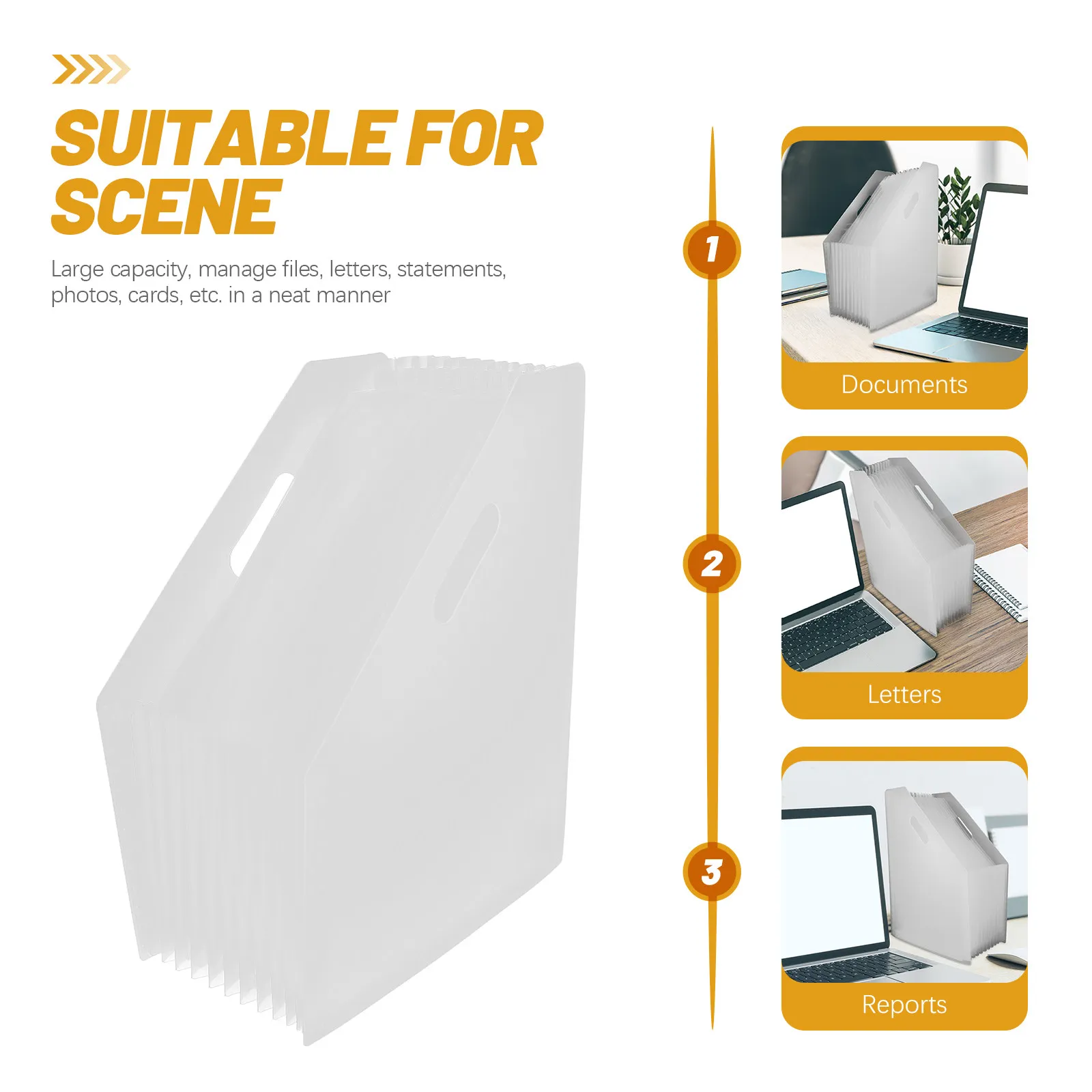 

Plastic Accordion File Organizer Sturdy Expandable Standing Folder Clear Storage Large Capacity Document Organizer Desktop File