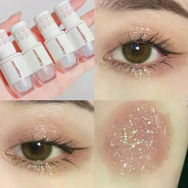 【Cappuvini】Ball Teardrop Liquid Eyeshadow Eye Makeup Lying Silkworm Pearl Super Sparkle High Gloss Glitter Fine Glitter Powder