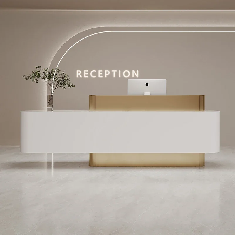 

Register Clinic Reception Desk Checkout Beauty Salon Cashier Front Metal Advisory Service Desk Luxury Empfangstheke Furniture
