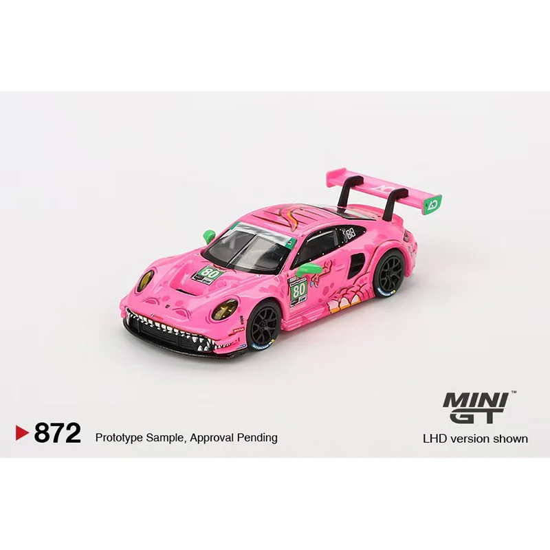 PreSale MINIGT 1:64 992 GT3R #80 GTD AO Racing Tyrannosaurus PINK Diecast Diorama Model Collection Toys 713 872 793 804 770