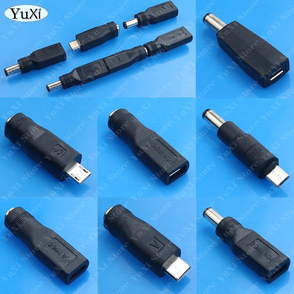 1pc Type-C Micro USB to DC 5.5x2.1mm Power Converter Adapter USB C to DC Charging Jack Plug 5V Male Female AC to DC 5.5 * 2.1MM view 6