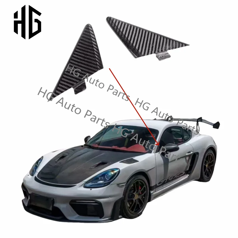

Real carbon fiber decoration exterior trims side quarter window body parts for porsche 718 boxster modification accessories