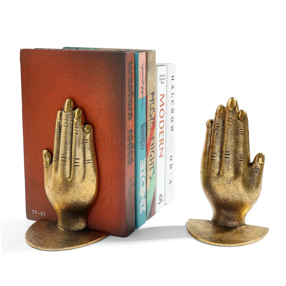 Buchstützen mit betenden Händen für Frauen und Männer, Geschenkidee, Sammlerstück, Büchergreifer aus Eisen für Zuhause, Büro, Schreibtisch, für Buchliebhaber, Bürobedarf, neues Geschenk – Detail 4