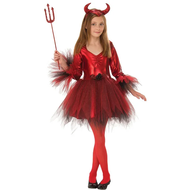 Bambini red devil evil jacket pants dress Halloween costumi cosplay ragazzi ragazze bull ghost party rode playing up outfit
