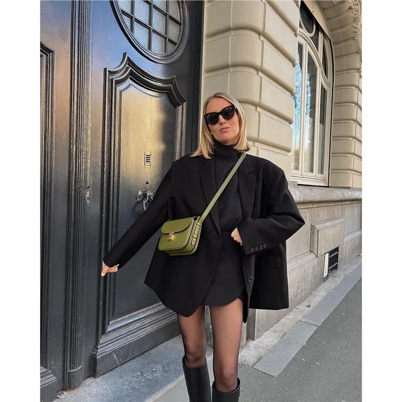 

French Niche Design Women's Bag Top Layer Cowhide Small Square Bag High-Quality Texture Tofu Bag Single Shoulder Crossbody Bag