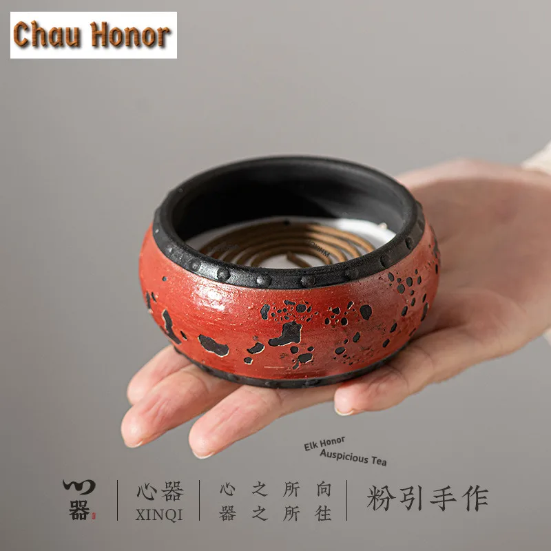 Power Yin Drum-shaped Incense Holder Teapot Lid Stand Incense Smoke Waterfall Incense Burners Meditation Censer Cafes Ornaments