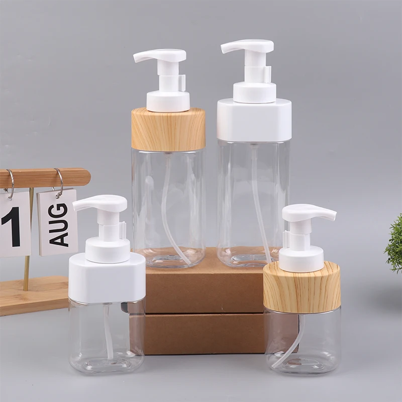 Distributeur de savon moussant à pression transparente, bouteille vide de Gel douche de 300/500ml, récipient de Mousse Portable pour nettoyant pour les mains