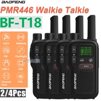 Baofeng T18 Mini Walkie Talkie PMR446 Radio Long Range Rechargable Type-C Charger  Portable Kids Two Way Radio For Camping Trip