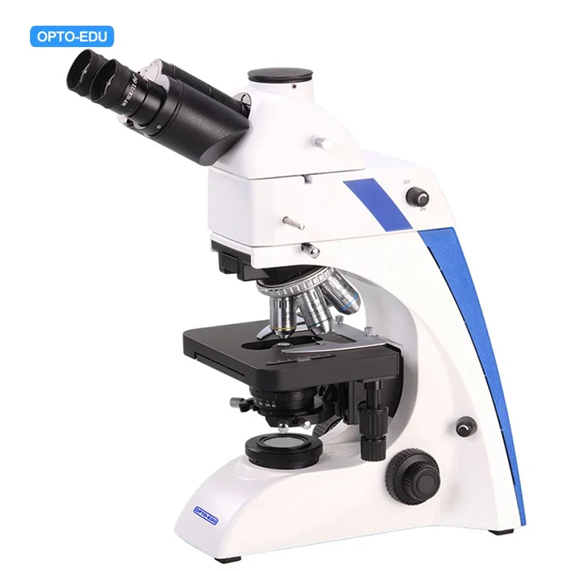 OPTO-EDU A16.2603-NL-1 40-1000X BG Trinocular Transmit Light 6V30W Halogen Fluorescence Microscope