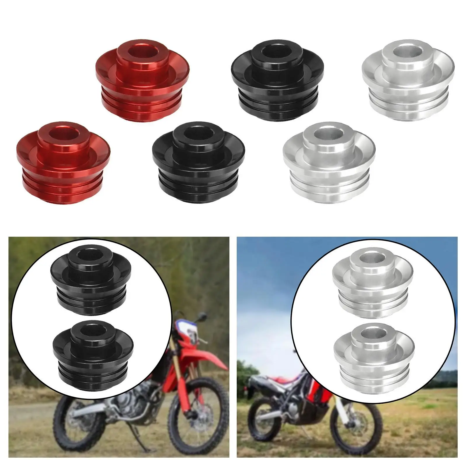 

2x Wheel Hub Axle Aluminum Alloy Motorcycle Front Wheel Bushing Boot for Crf450x Crf450RX Easy Installation Ergonomic