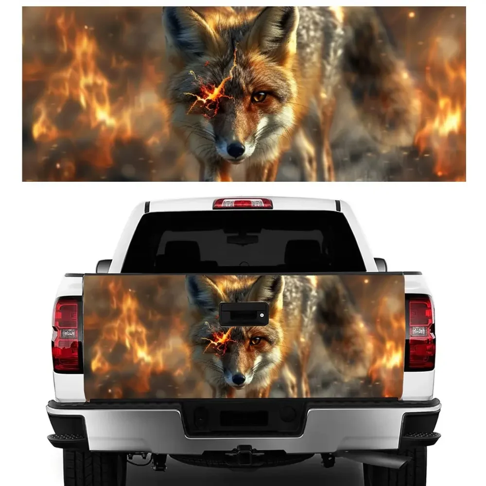 

Огненный глаз, лиса, ходить в пламени, автомобильный хвост багажника, защита винила, наклейка, автоаксессуары, сделай сам, украшение на капот, наклейка для внедорожного пикапа