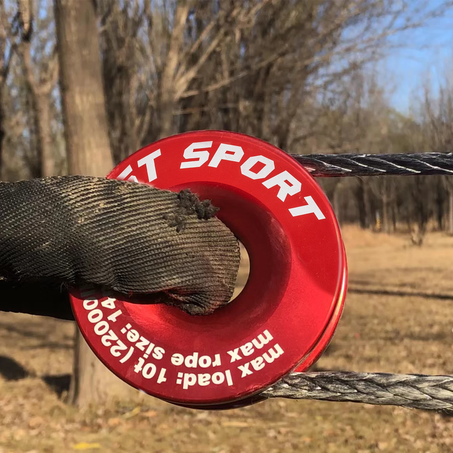 Recovery ring snatch block pulley to synthetic winch towing rope made of aluminum alloy 4x 4 accessories for off-road