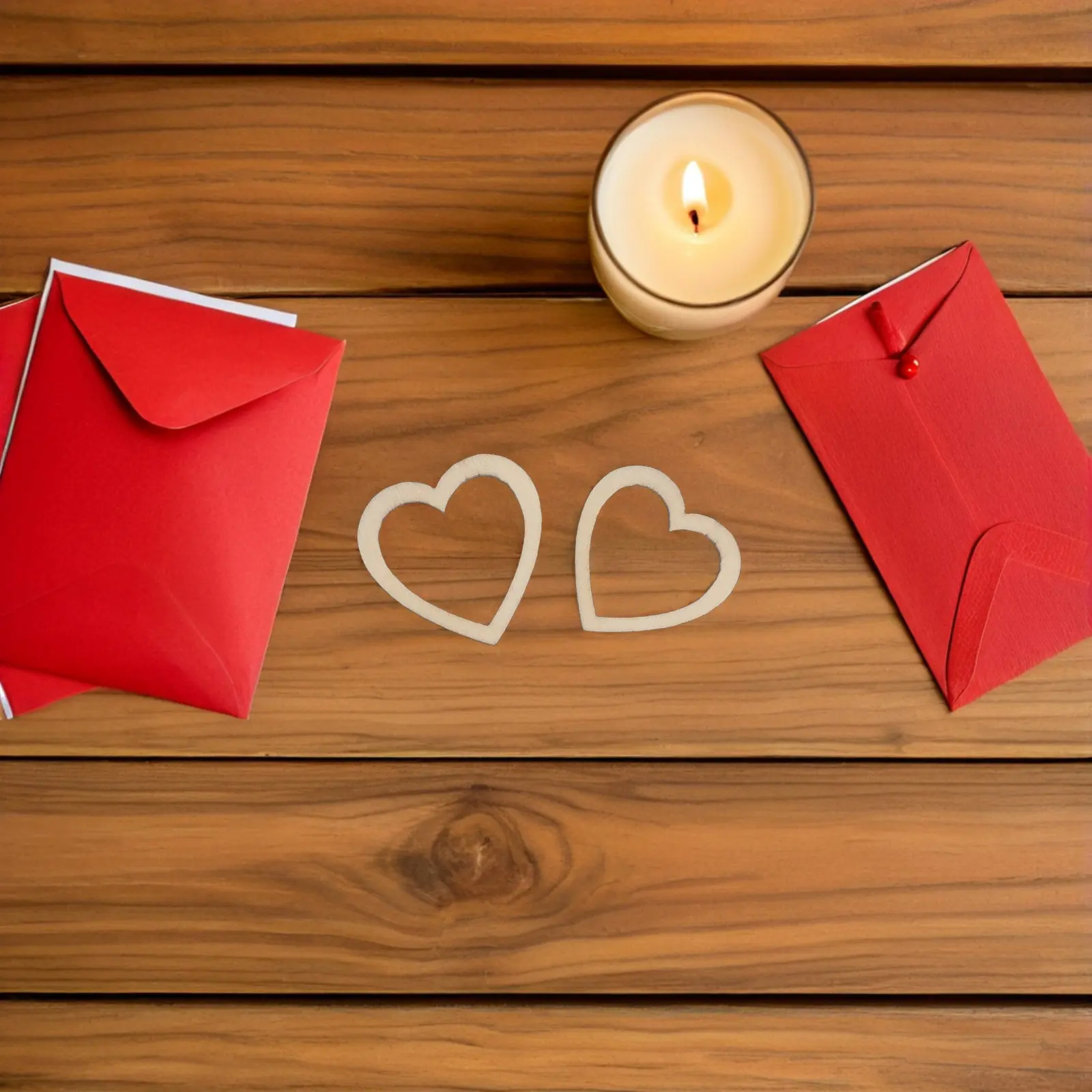 

300Pcs Heart Shaped Wood Cutouts Natural Unfinished Wooden Hearts Hollow Design for DIY Projects Wedding Table Decorations