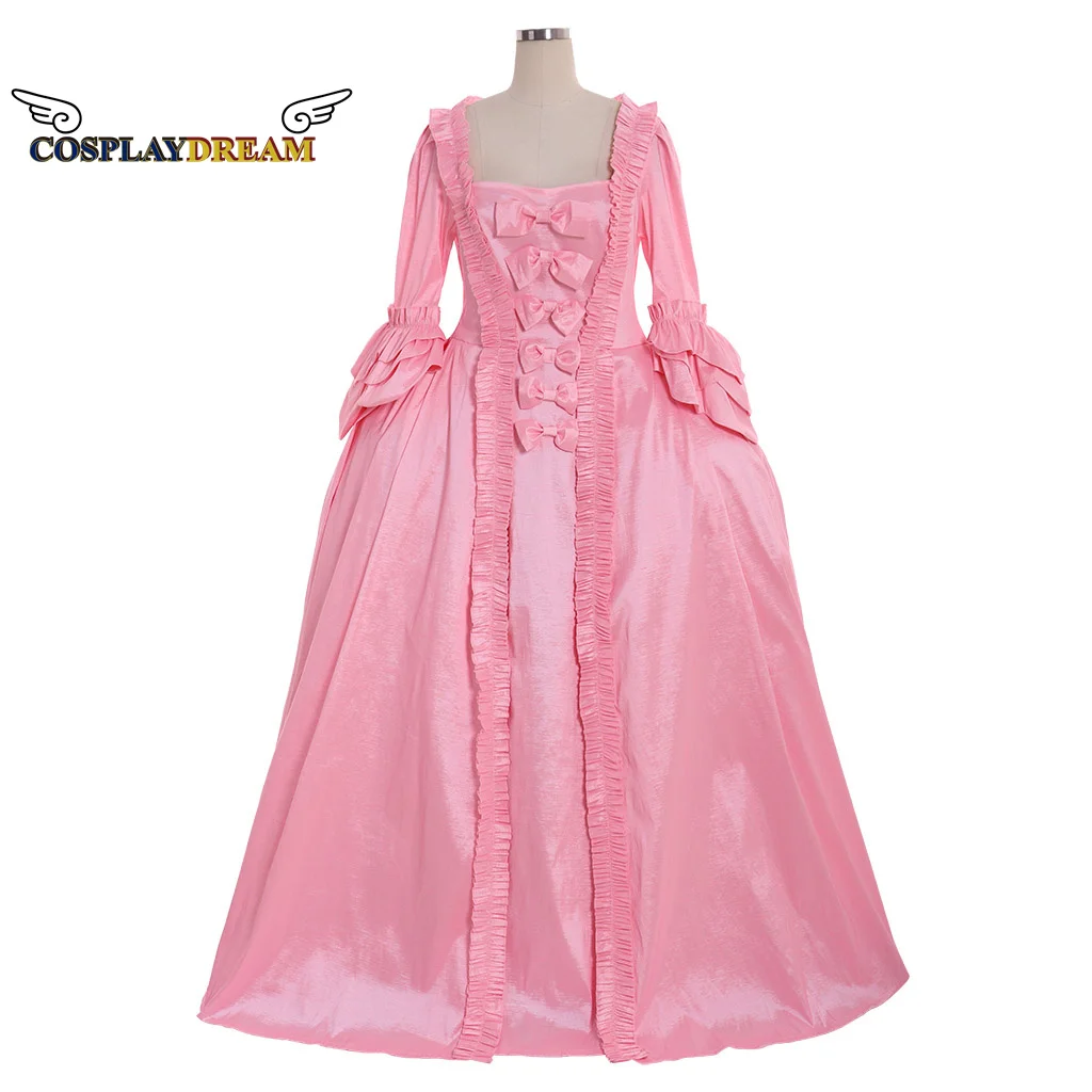 

Medieval Victorian Pink Rococo Marie Antoinette Gown Adult Women Fancy Belle Rococo Dress