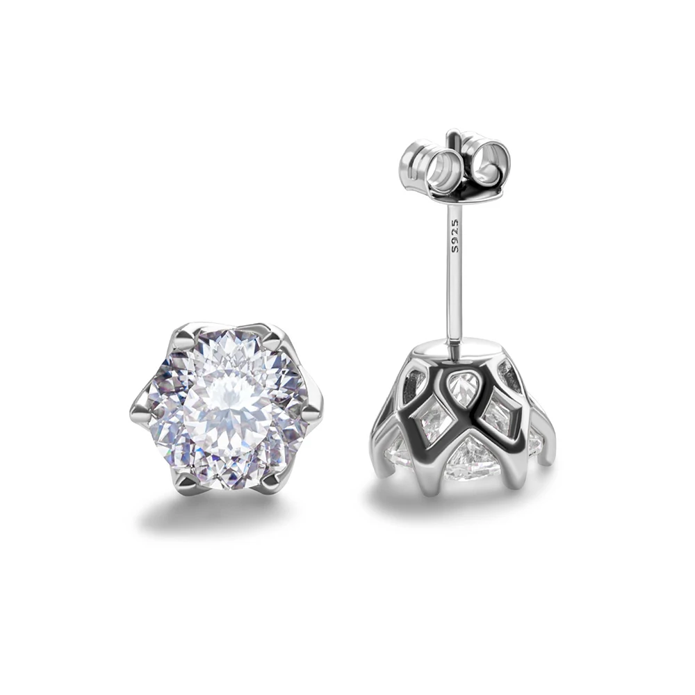 JoyceJelly 18k Vergoldete S925 Sterling Silber Grüne Moissanit-Ohrringe für Damen Klassisches 6-Krallen-Design Valentinstag-Geschenk – Detail 12