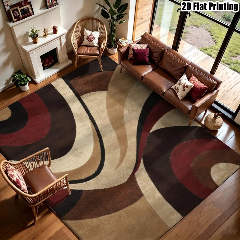 Mid‑Century Circle Abstract Printed Carpet Stylish Large Floor Rug for Living Room Family Room Australia Thanksgiving New Year