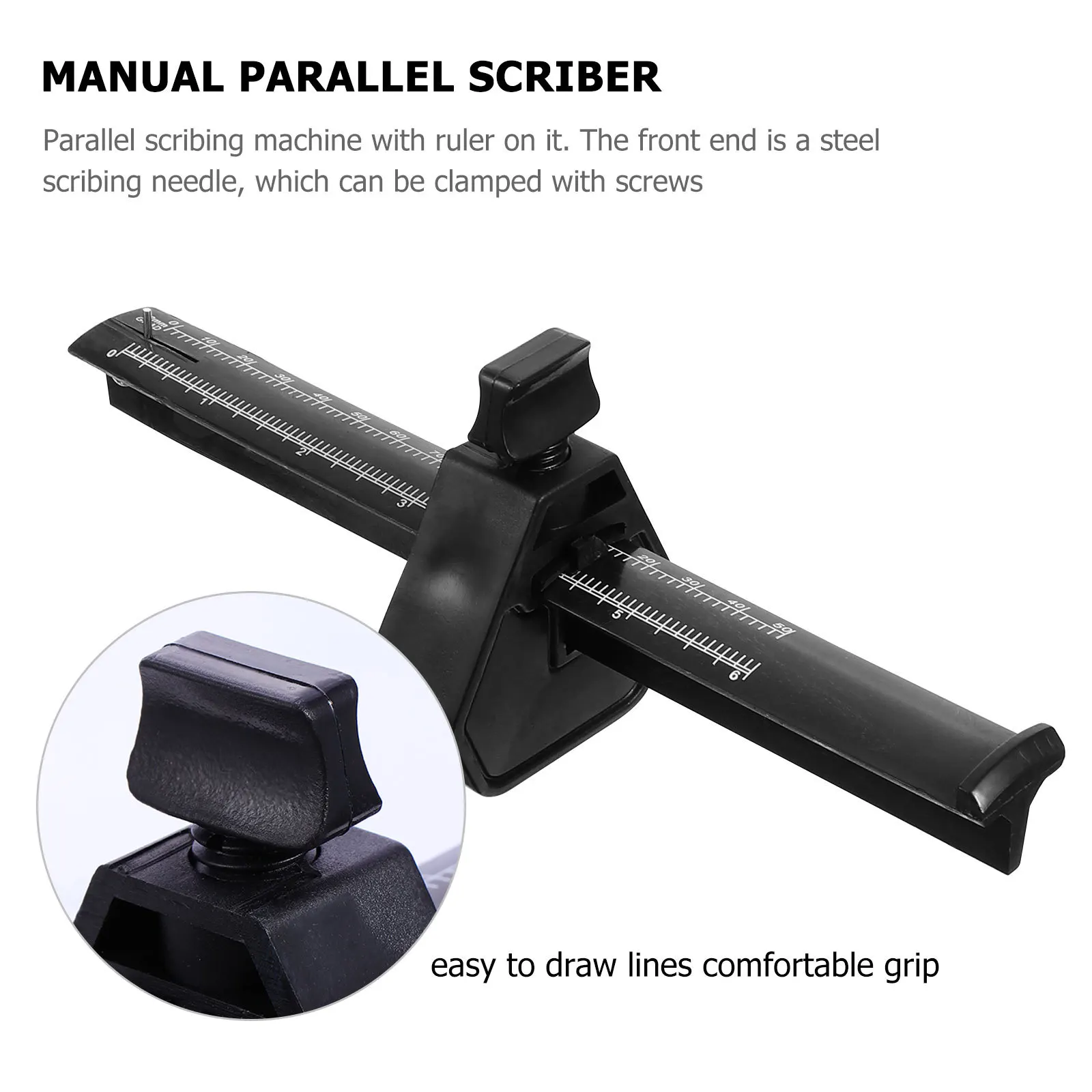 

Manual Parallel Scriber Marking Gauge for Carpentry Adjustable Screw Durable Woodworking Measuring Supplies Scale Ruler