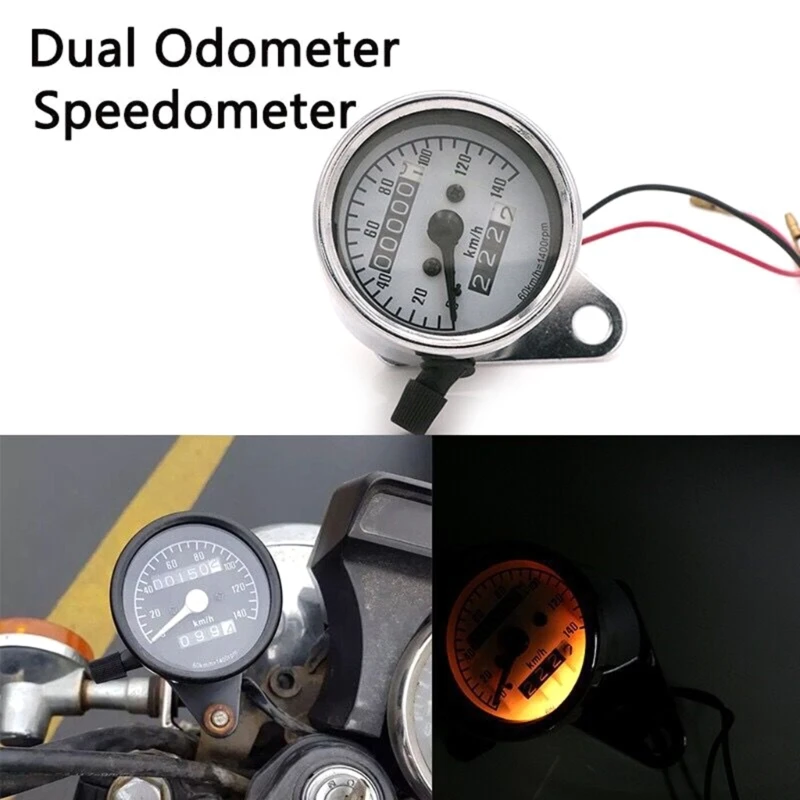 Motorcycles Speedometer & Odometer Speedometer & Mileage Counter Unique Instrument Simple Install for Enthusiasts