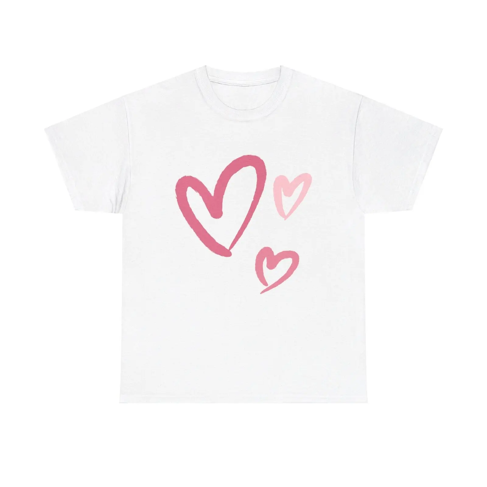 Heart Doodles T-Shirt - cute minimal pink valentine love simple style hearts