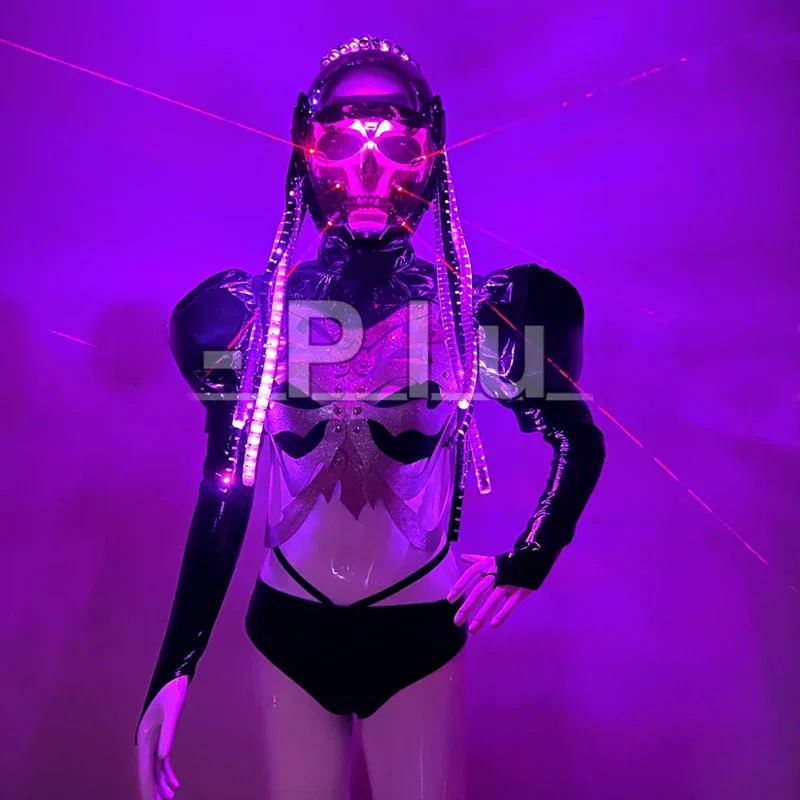 パンクスタイルゴーゴーダンス衣装セクシーなポールダンス服女性のハロウィンコスプレレイブ衣装 Dj Ds ステージクラブウェア XS7179