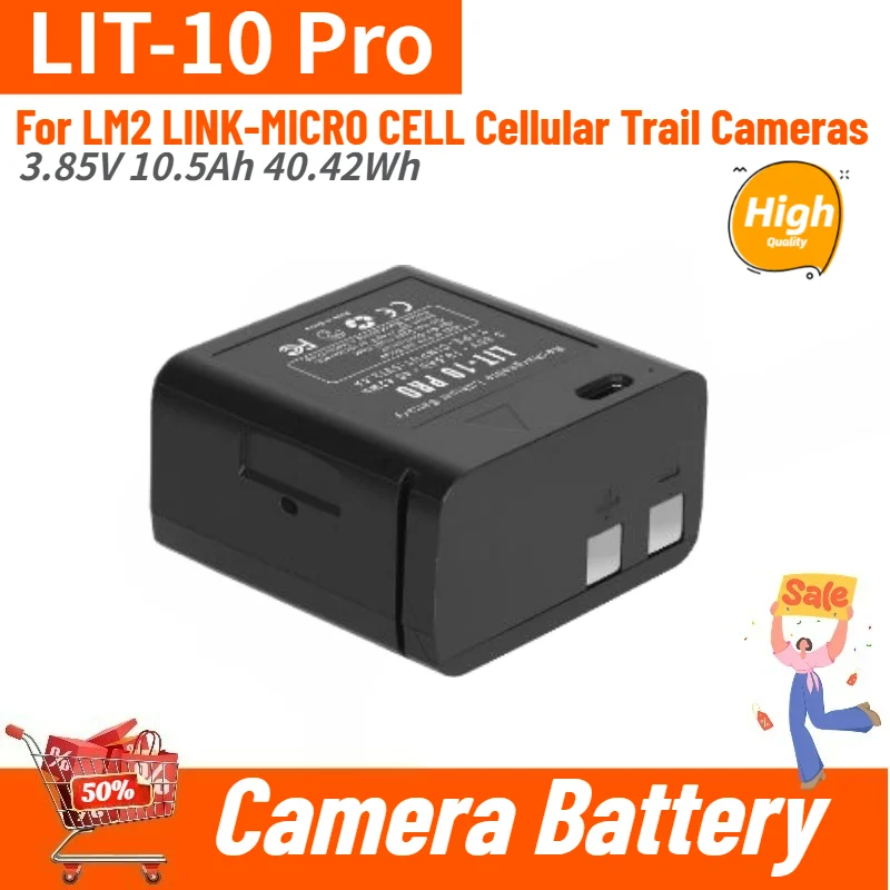 LIT-10 Pro High Quality Battery 3.85V 10.5Ah 40.42Wh for LM2 LINK-MICRO CELL Cellular Trail Cameras
