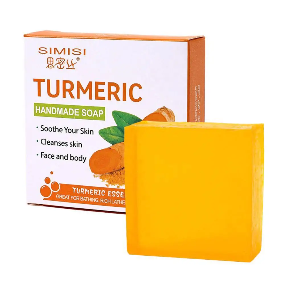 

Hand Made Turmeric Soap Body Cleaning Lightening Dark Underarm Leg Body Cleansers Brightening Face Soap Tender Skin Care Beauty