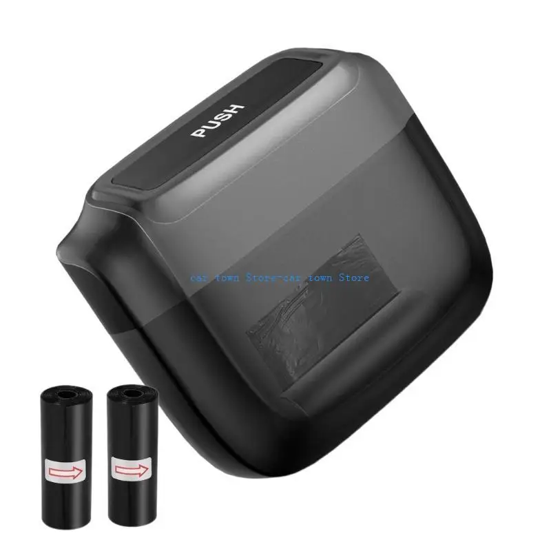 سلة مهملات السيارة من RXJE مع غطاء، سلة قمامة السيارة الصغيرة مع أكياس القمامة ABS حاوية تنظيم مزبلة مقاومة للماء للسيارة #3